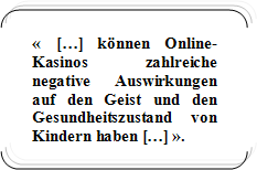 Online kasinos eine bedrohung fur die kleinsten