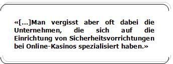 Verstarkung der sicherheits und kontrollvorrichtungen auf glucksspielseiten