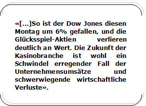Zusammenbruch des finanzmarktes schadet amerikanischen kasinos